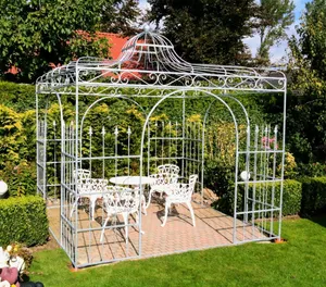 Eckiger Rankpavillon Bari – stabiler Metallpavillon 3x3 für moderne Gärten