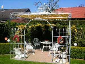 Massiver Gartenpavillon Metall 3x3 quadratisch – Modell Bari stabil & feuerverzinkt