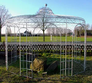 Stabiler Rankpavillon Modena – runder Metallpavillon, wetterfest verzinkt