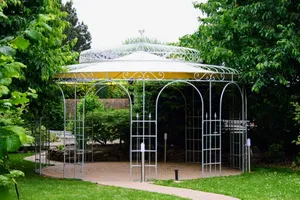 Großer Gartenpavillon Metall rund & stabil – Modell Neapel 5m verzinkt