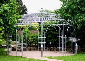 Großer Rankpavillon Neapel – runder Metallpavillon für exklusive Gärten