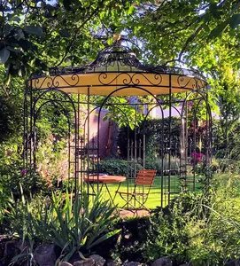 Stabiler Gartenpavillon Metall rund – Modell Rom handgeschmiedet für den Garten