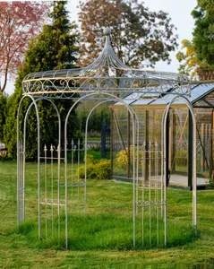Eisenpavillon Turin – klassisch rund, stabil verzinkt und ideal als Rosenpavillon