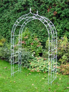 Großer Rosenbogen 160cm breit aus verzinktem Schmiedeeisen